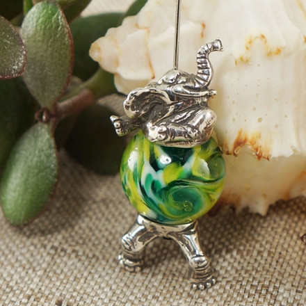 Основа для кулона (Sterling Silver) Слоник, из 2 частей Основа для кулона (Sterling Silver) Слоник, из 2 частей