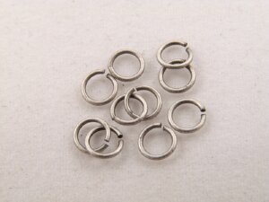 Колечки 4мм, ант.серебро тёмное (10шт)
