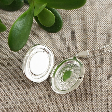 Медальон Зеленый агат silver