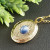 Медальон для фото с Кианитом Кулон Кианит Синий овальный antique gold