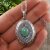 Медальон Авантюрин зеленый antique silver