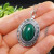 Медальон Кулон овальный Малахит Малахитовый Зеленый antique silver