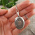 Медальон овальный Яшма пикассо терракотовая antique silver