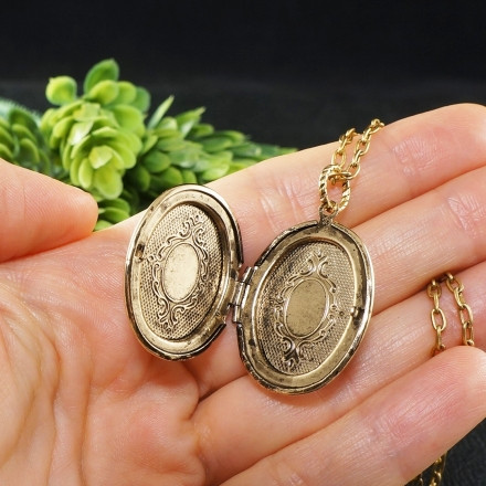 Медальон Кулон Гранат Бордовый овальный antique gold