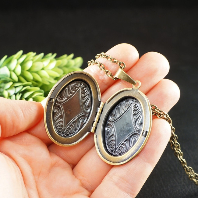 Медальон для фото с Моховым Агатом Кулон Моховый Агат Зеленый antique bronze