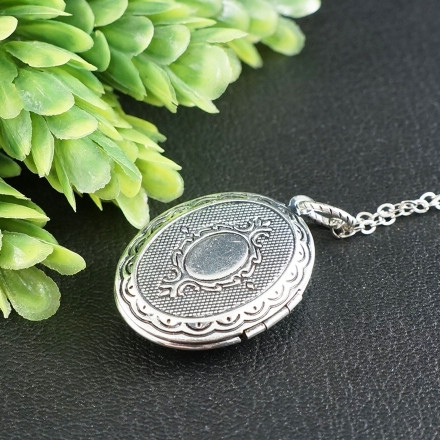Медальон Камея Дама Девушка бирюзовая голубая antique silver