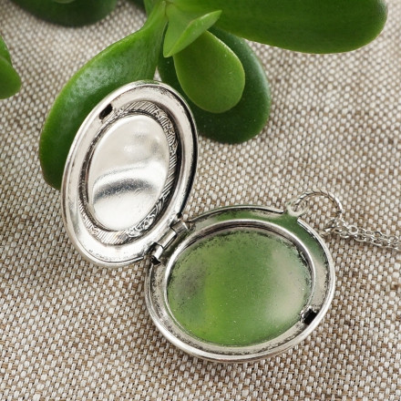 Медальон Перламутр Гелиотис круглый antique silver