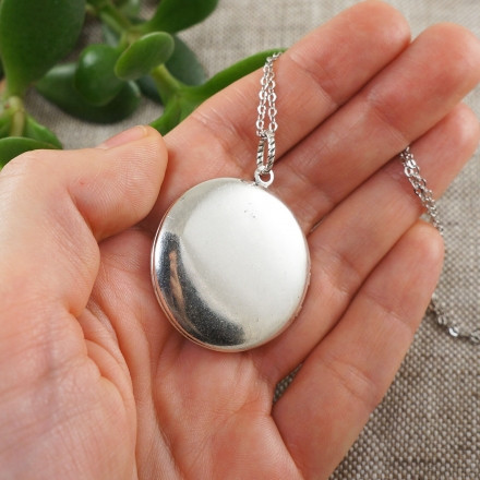 Медальон Перламутр Гелиотис круглый antique silver