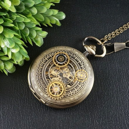 Часы Подвеска Карманные Механические Стимпанк Steampunk №11