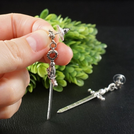 Серьги Кинжал Клинок Меч длинные