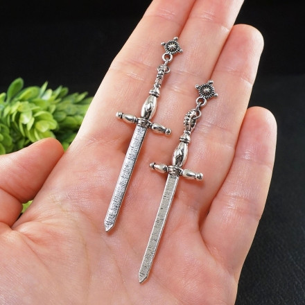 Серьги Кинжал Клинок Меч длинные