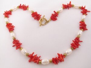 Бусы Колье с Красным Кораллом Русалочка