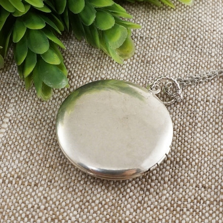 Медальон Перламутр Гелиотис круглый antique silver №3