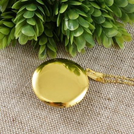 Медальон Тигровый Глаз круглый gold