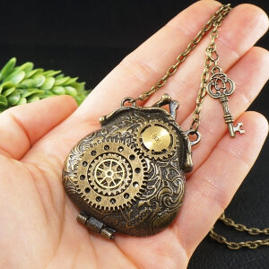 Подвеска Кулон Стимпанк Кошелек Сумочка Медальон Steampunk Шестренки №3