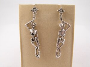Серьги Скелеты Скелетики silver