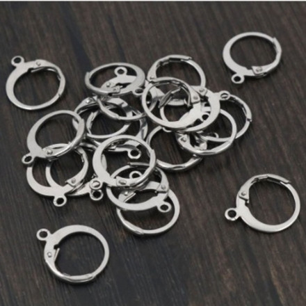 Швензы Круглые Французский замок rhodium (1 пара)