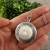 Медальон Луна Полумесяц белый antique silver