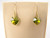 Серьги Оливковые сердечки кристаллы Сваровски Swarovski