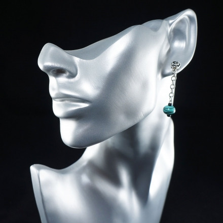 Серьги Бирюзовые капли (лэмпворк)