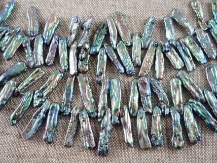 Бусина жемчуг Бива peacock (отверстие сверху), ~15-25мм (1шт)