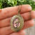 Медальон Инталия Камея Дама Радужная фуксия из стекла bronze