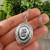 Медальон Камея Дама Гематитовая Черная Серая из стекла antique silver