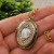 Медальон овальный Белый Перламутр antique gold