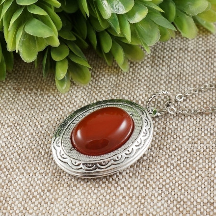 Медальон овальный Сердолик antique silver №2
