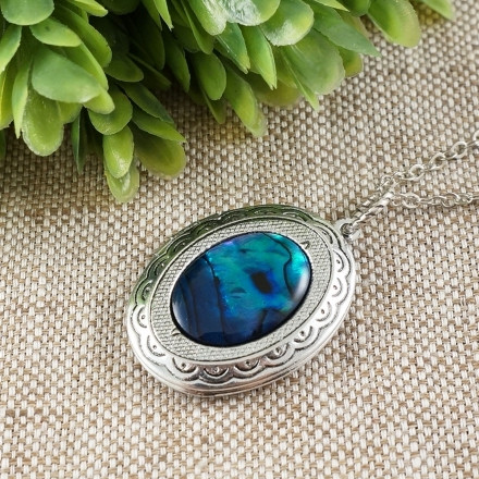 Медальон овальный Перламутр Гелиотис №9 antique silver