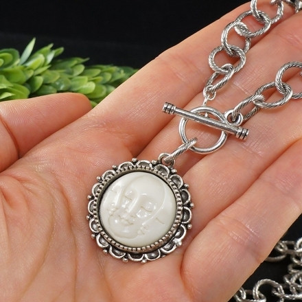 Колье Луна Полумесяц Цепь Крупная с Тоглом Silver