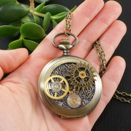 Часы Подвеска Механические Стимпанк Steampunk №4